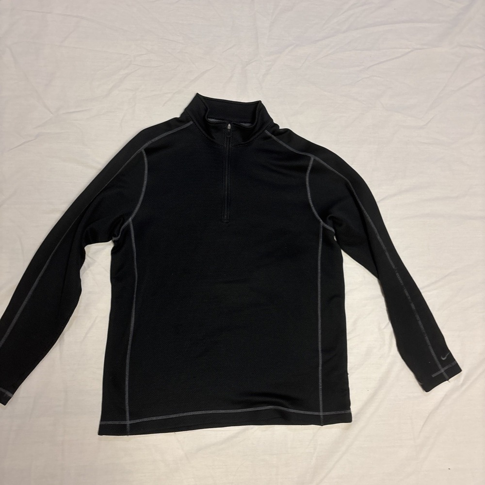 Nike‎ Sweatshirt Mens XL Black LS Sweater Athletic Mesh Golf 1/4 Zip Dr Pepper